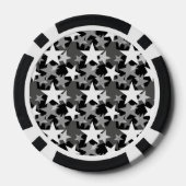 Sterne 3 Schwarzweiss Pokerchips (Rückseite)