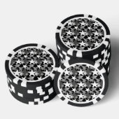 Sterne 3 Schwarzweiss Pokerchips (Stapel)