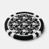 Sterne 3 Schwarzweiss Pokerchips (Einzeln)