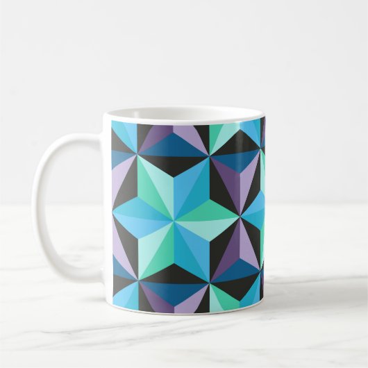 Sterne Abstrakte Geometrische Patchworkarbeit Kaffeetasse (Links)