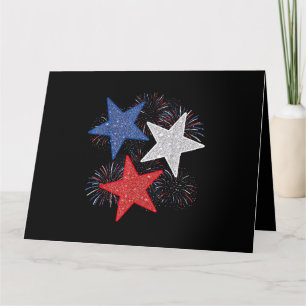 Sterne Amerikanische Flagge Feuerwerk 4. Juli Unab Karte