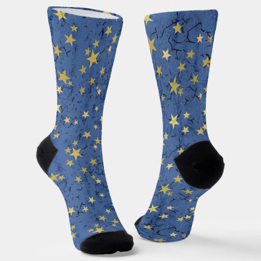 Sterne auf Blau Socken (Gewinkelt)