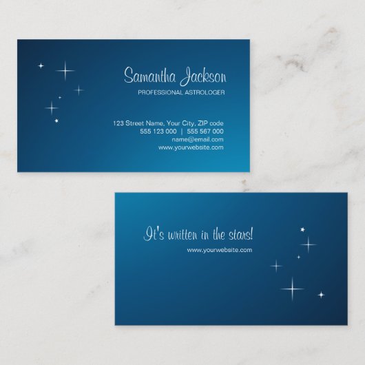 Sterne auf blauer Visitenkarte (Vorne/Hinten)