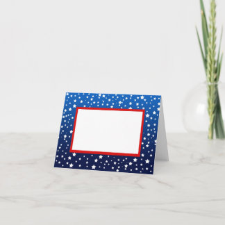 Sterne auf Blue Gradient & Red Border Note Card Karte