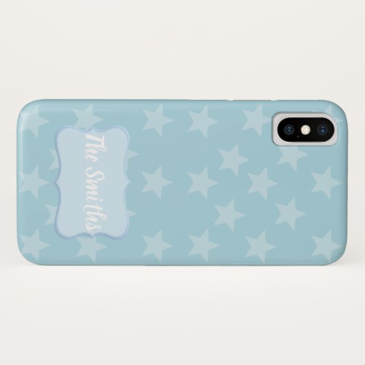 Sterne auf Blue Monogram oder Name Custom Case-Mate iPhone Hülle (Rückseite (Horizontal))
