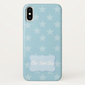 Sterne auf Blue Monogram oder Name Custom Case-Mate iPhone Hülle (Rückseite)