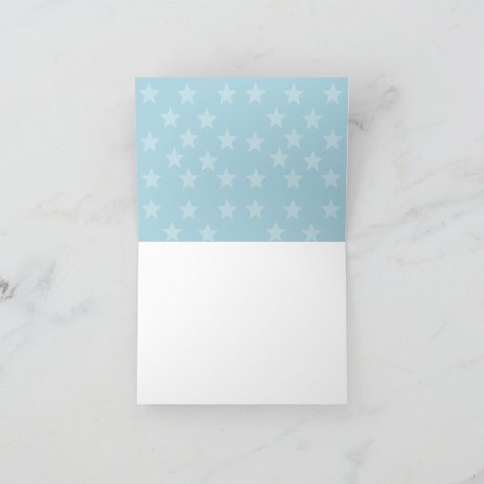Sterne auf Blue Monogram oder Name Custom Dankeskarte (Innenseite)