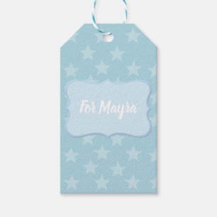 Sterne auf Blue Monogram oder Name Custom Geschenkanhänger