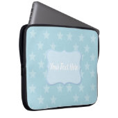 Sterne auf Blue Monogram oder Name Custom Laptopschutzhülle (Vorne Rechts)