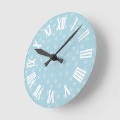 Sterne auf Blue Monogram oder Name Custom Runde Wanduhr (Winkel)