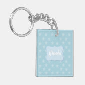 Sterne auf Blue Monogram oder Name Custom Schlüsselanhänger (Vorderseite links)