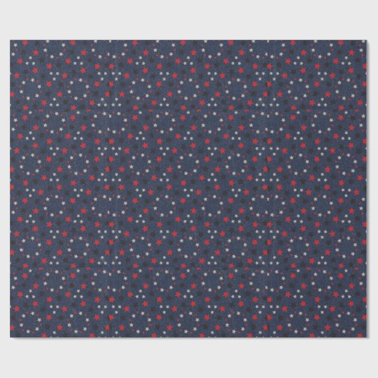 Sterne auf Denim Geschenkpapier (Flach)