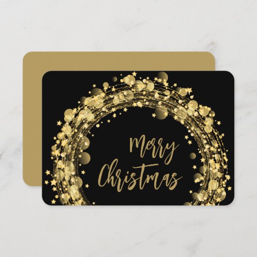 Sterne auf der Black Christmas Grußkarte Dankeskarte (Vorne/Hinten)