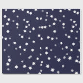 Sterne auf Dunkelblau Geschenkpapier (Flach)