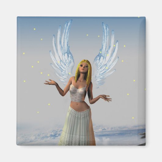 Sterne auf einem Engel fallen (Magnet) Magnet (Vorne)