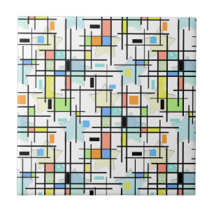 Sterne auf einem karierten Hintergrund. Fliese