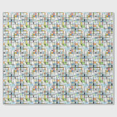 Sterne auf einem karierten Hintergrund. Geschenkpapier (Flach)