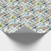 Sterne auf einem karierten Hintergrund. Geschenkpapier (Ecke)