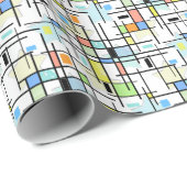 Sterne auf einem karierten Hintergrund. Geschenkpapier (Rolleneckpunkt)