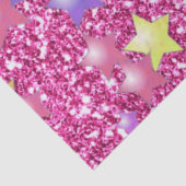 Sterne auf glänzenden Glitzer, rosa Seidenpapier (Ausschnitt)