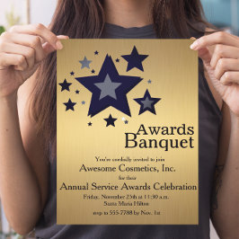 Sterne auf Goldgeschäfts-Ereignis-Party laden ein Einladung
