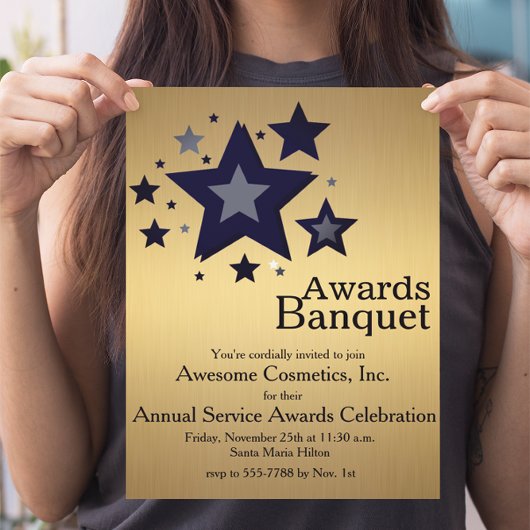 Sterne auf Goldgeschäfts-Ereignis-Party laden ein Einladung