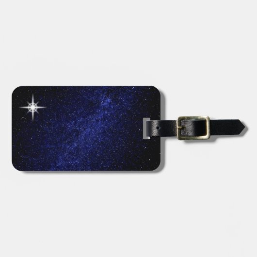 Sterne auf Navy Blue Milky Way Galaxy Gepäckanhänger (Vorderseite horizontal)