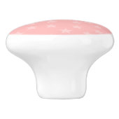 Sterne auf rosa Monogram oder Name Custom Keramikknauf (Seitenansicht)