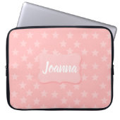 Sterne auf rosa Monogram oder Name Custom Laptopschutzhülle (Vorderseite)