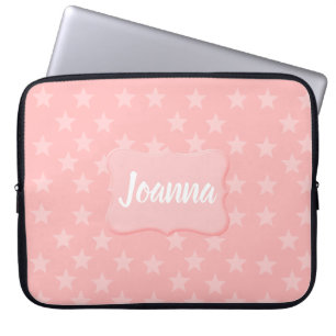 Sterne auf rosa Monogram oder Name Custom Laptopschutzhülle