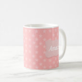 Sterne auf rosa Monogramm oder Name Personalisiert Kaffeetasse (VorderseiteRechts)