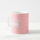 Sterne auf rosa Monogramm oder Name Personalisiert Kaffeetasse (Vorderseite Links)