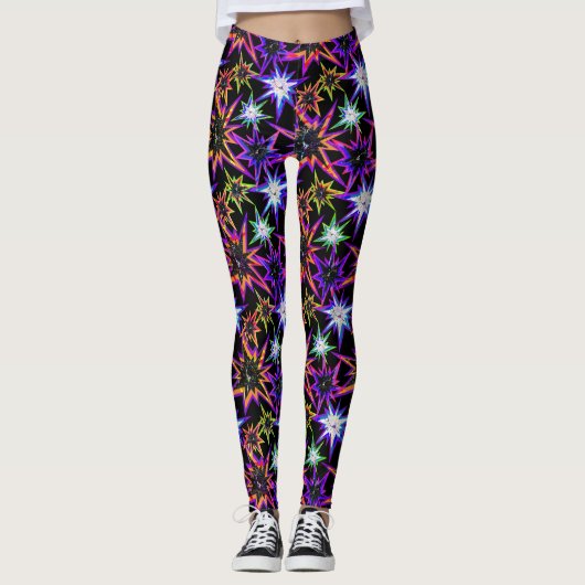 Sterne auf schwarz. leggings (Vorderseite)