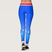 Sterne auf Seitenstreifen mit Ihrem Namen auf hell Leggings (Rückseite)