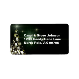 Sterne auf Weihnachten Tree Night Sky Mitternacht Adressaufkleber