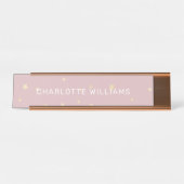 Sterne aus Rot und Gold, moderne Schreibtischmarke Schreibtischnamensplakette (Vorderseite )