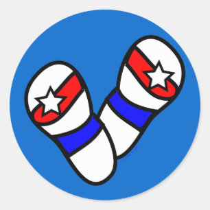 Sterne Ausgestreute Flip Flops patriotische Sticke Runder Aufkleber