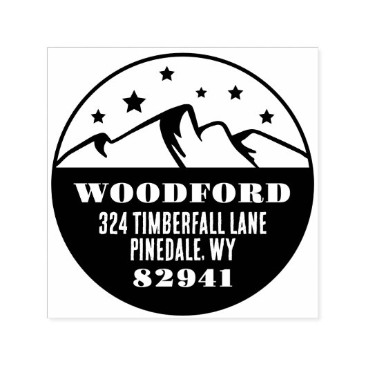 Sterne & Bergtouren Rustikal Permastempel (Design)