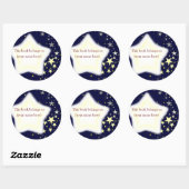 Sterne, blau und gelb runder aufkleber (Blatt)