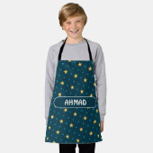 Sterne Blaugelbes Minimalmuster Schürze (Getragen)