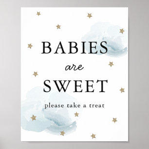 Sterne & Blue Clouds Kinderdusche Sweet Leckerei Z Poster