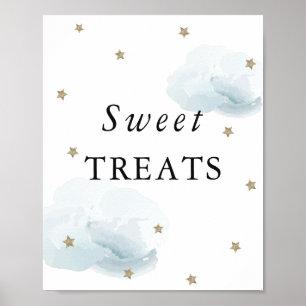 Sterne & Blue Clouds Kinderdusche Sweet Leckereien Poster