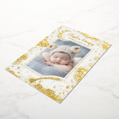 Sterne Celestial Niedliche Neugeborene Fotos Gebur Folieneinladung (Gedreht)