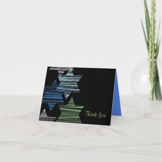 STERNE CONECTING Schläger-Bar Mitzvah danken Ihnen Dankeskarte (Vorderseite)