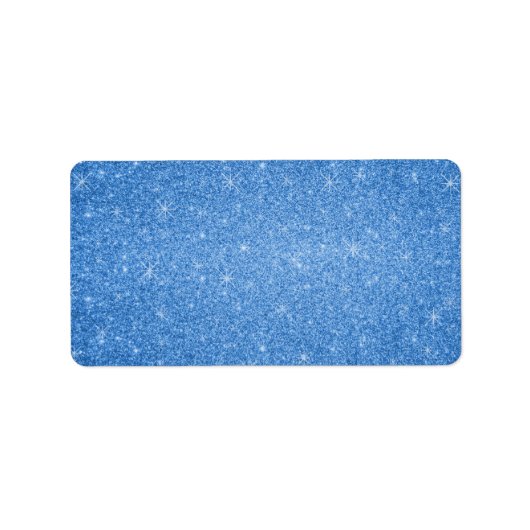 Sterne des blauen Glitzer Adressaufkleber (Vorne)