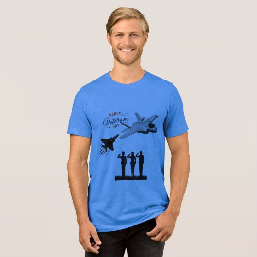 Sterne des Opfers blau Tri-Blend Shirt (Vorderseite voll)