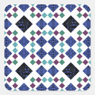 Sterne Diamanten Quadratischer Aufkleber
