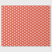 Sterne dunkelorange-weiße Muster Geschenk Geschenkpapier (Flach)