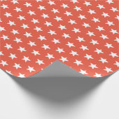 Sterne dunkelorange-weiße Muster Geschenk Geschenkpapier (Ecke)