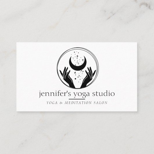 Sterne Energie Heilung Hände Mond spirituell Visitenkarte (Rückseite)